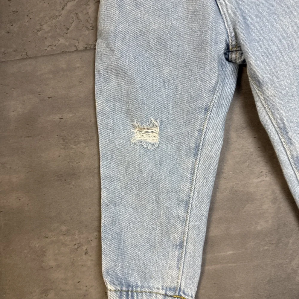 Zara light-wash kids' denim jeans Paper Bag Waist Distressed 18-24m Button Fly